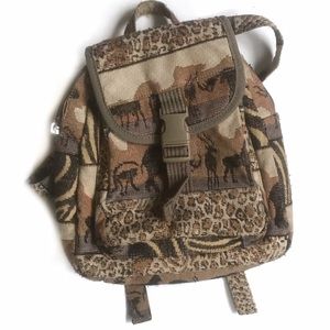 Vintage Mini Backpack Safari Tapestry